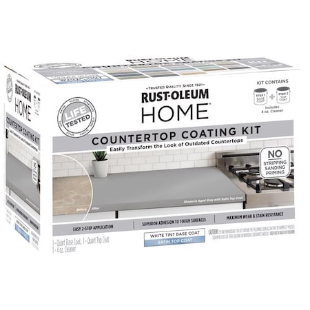 Rust-Oleum Countertop Kit, Satin, Tintable Base, 1 qt 384962